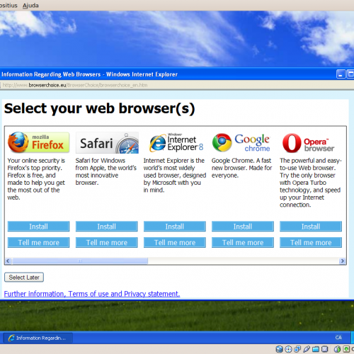 Pantalla tria browser ballot